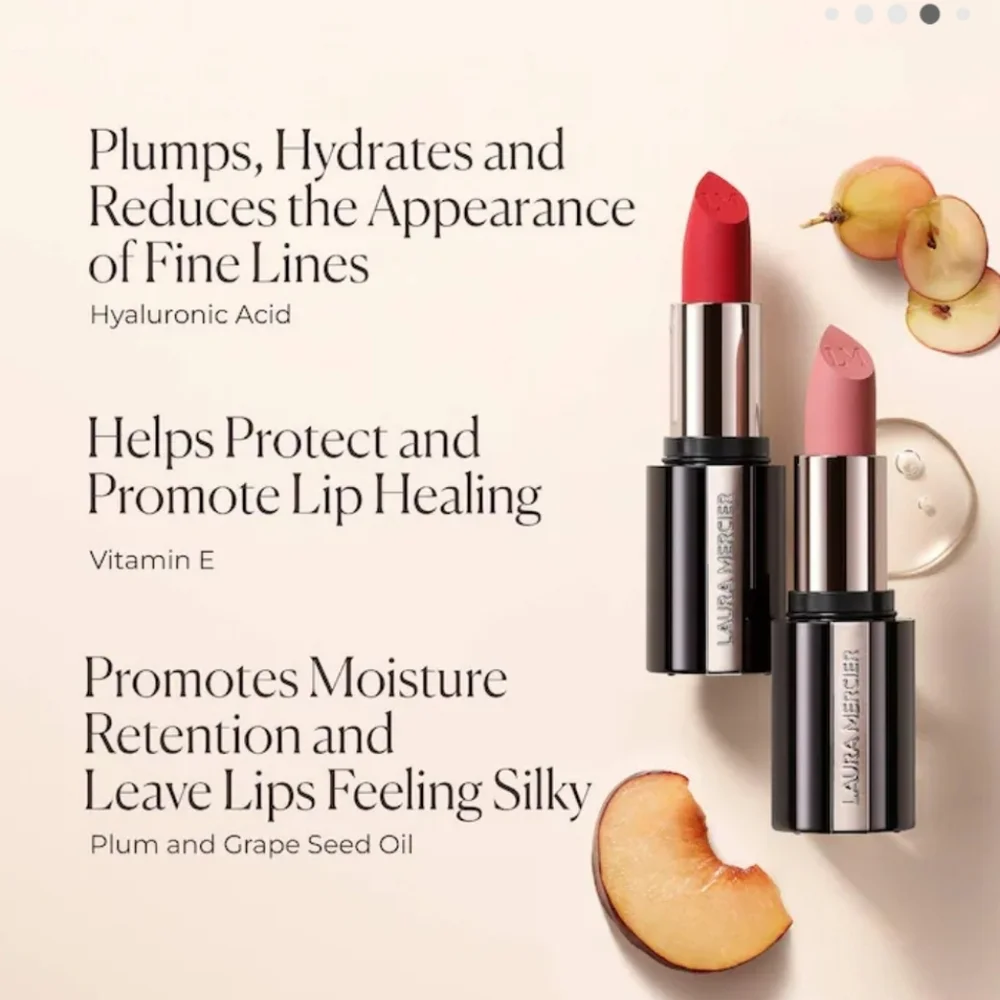 🌺Laura Mercier Peach Cashmere Caviar Smoothing Matte Lipstick Transfer Proof
